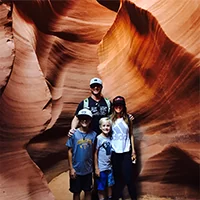 Phoenix cosmetic dentist Dr. Scott Harris and family hiking